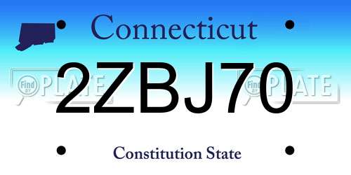 2ZBJ70 Connecticut License Plate