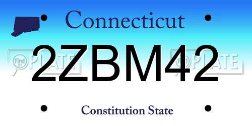 2ZBM42 Connecticut License Plate