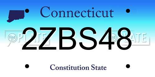 2ZBS48 Connecticut License Plate