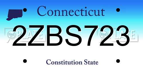 2ZBS723 Connecticut License Plate