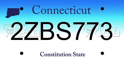 2ZBS773 Connecticut License Plate