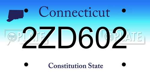 2ZD602 Connecticut License Plate
