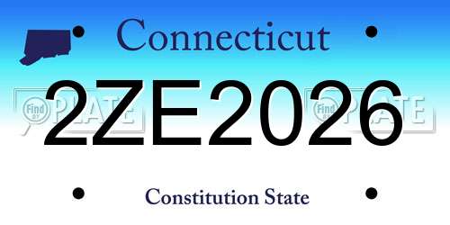 2ZE2026 Connecticut License Plate