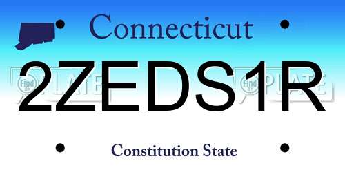 2ZEDS1R Connecticut License Plate