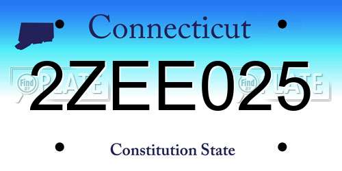 2ZEE025 Connecticut License Plate
