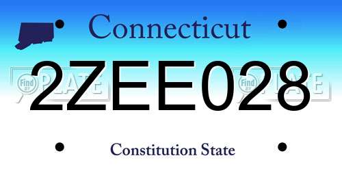 2ZEE028 Connecticut License Plate