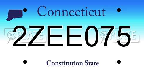 2ZEE075 Connecticut License Plate