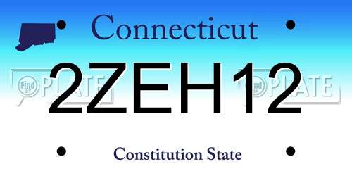 2ZEH12 Connecticut License Plate