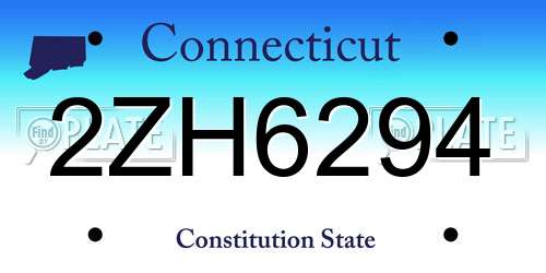 2ZH6294 Connecticut License Plate