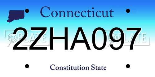 2ZHA097 Connecticut License Plate