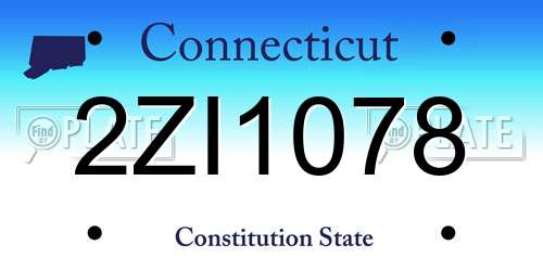 2ZI1078 Connecticut License Plate