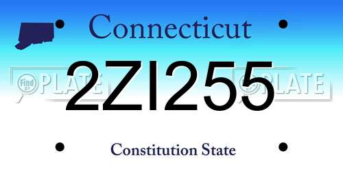 2ZI255 Connecticut License Plate
