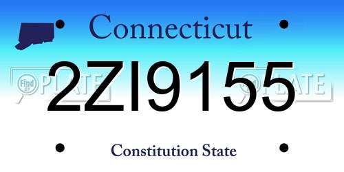 2ZI9155 Connecticut License Plate