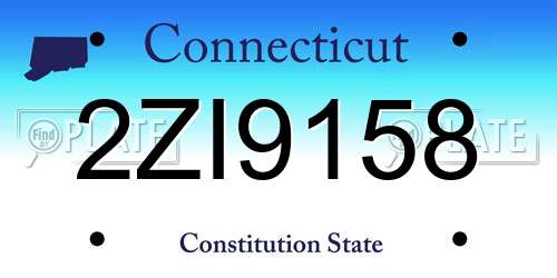 2ZI9158 Connecticut License Plate