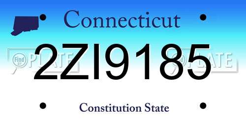 2ZI9185 Connecticut License Plate