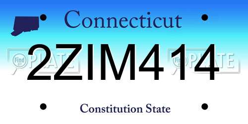 2ZIM414 Connecticut License Plate