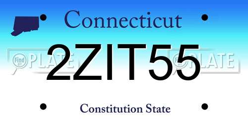 2ZIT55 Connecticut License Plate