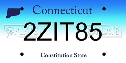 2ZIT85 Connecticut License Plate