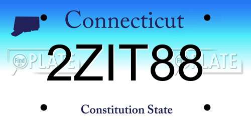 2ZIT88 Connecticut License Plate