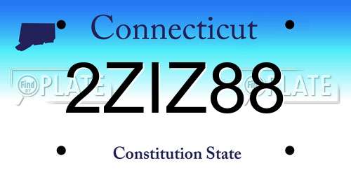 2ZIZ88 Connecticut License Plate