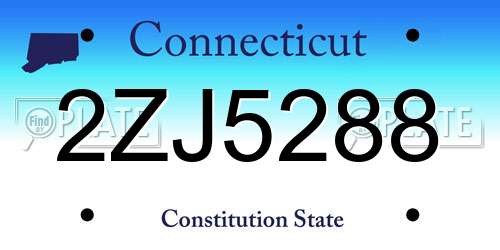 2ZJ5288 Connecticut License Plate