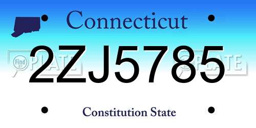 2ZJ5785 Connecticut License Plate