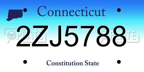 2ZJ5788 Connecticut License Plate