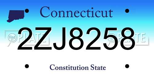 2ZJ8258 Connecticut License Plate