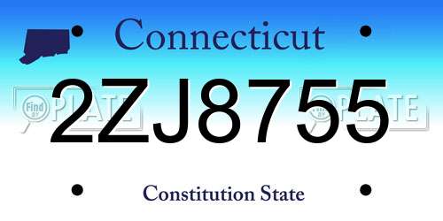 2ZJ8755 Connecticut License Plate