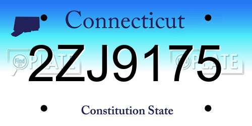 2ZJ9175 Connecticut License Plate