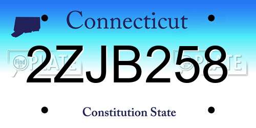 2ZJB258 Connecticut License Plate
