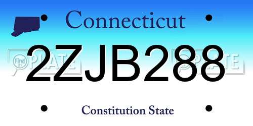 2ZJB288 Connecticut License Plate