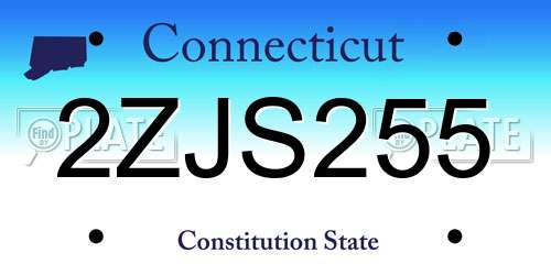2ZJS255 Connecticut License Plate