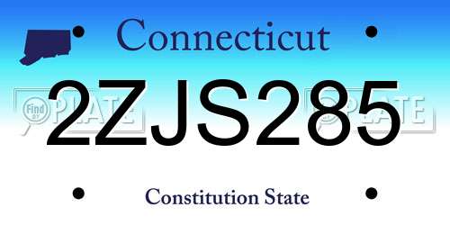 2ZJS285 Connecticut License Plate