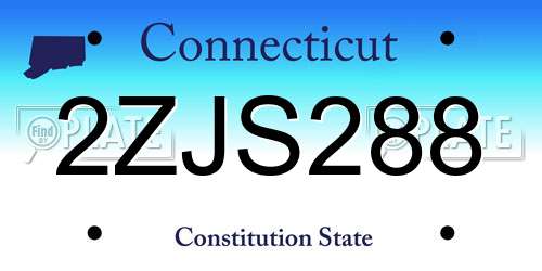 2ZJS288 Connecticut License Plate