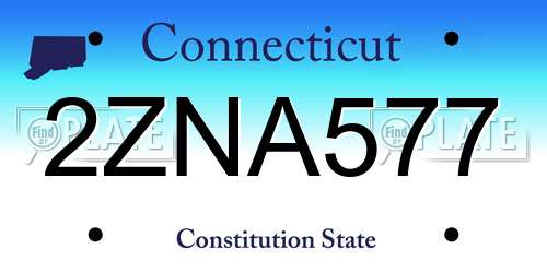 2ZNA577 Connecticut License Plate