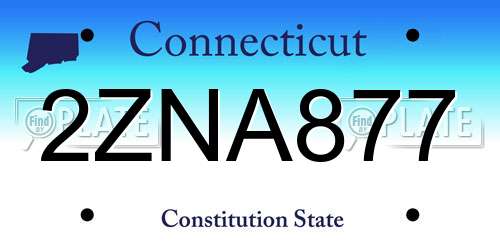 2ZNA877 Connecticut License Plate