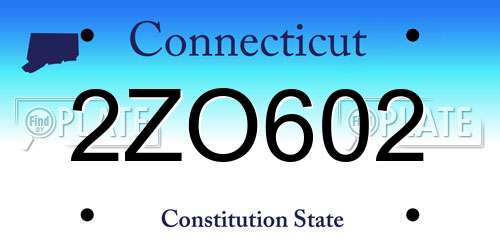 2ZO602 Connecticut License Plate