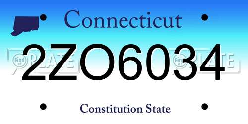 2ZO6034 Connecticut License Plate