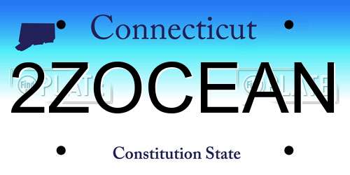 2ZOCEAN Connecticut License Plate