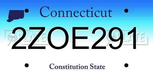 2ZOE291 Connecticut License Plate