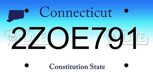 2ZOE791 Connecticut License Plate