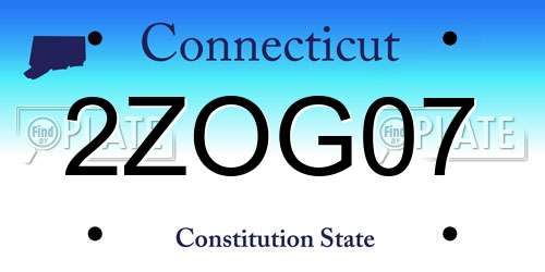 2ZOG07 Connecticut License Plate