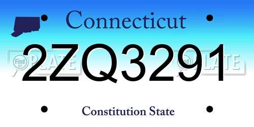 2ZQ3291 Connecticut License Plate