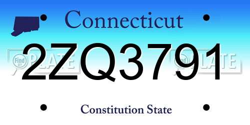 2ZQ3791 Connecticut License Plate