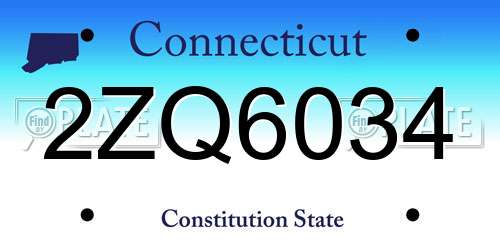 2ZQ6034 Connecticut License Plate