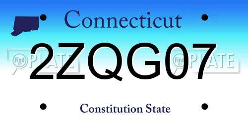 2ZQG07 Connecticut License Plate
