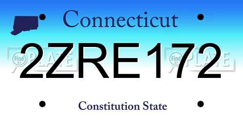 2ZRE172 Connecticut License Plate