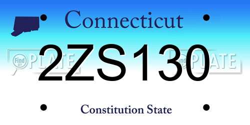 2ZS130 Connecticut License Plate