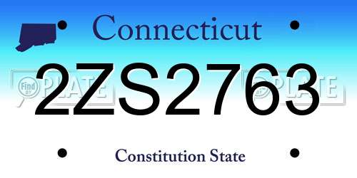 2ZS2763 Connecticut License Plate
